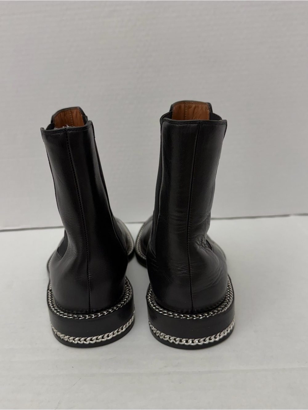 Givenchy Black Chain-Link Trim Chelsea Boots Size 38 (US Women’s 7.5-8) - Picture 12 of 16